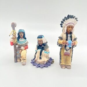 Vintage WMG Native‎ Americans Hand Painted Figurines 2003